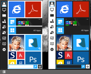 Showing the day and night themes in Start Menu Reviver